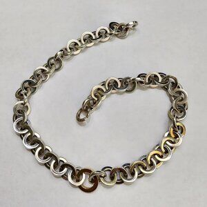 Tiffany & Co sterling silver and 18K YG circle link necklace